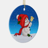 Weihnachten Niedlich Snowman Keramik Ornament (Rechts)
