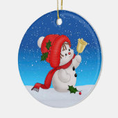 Weihnachten Niedlich Snowman Keramik Ornament (Links)