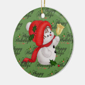 Weihnachten Niedlich Snowman Keramik Ornament (Links)