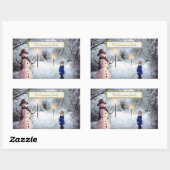 Weihnachten Niedlich Snowman Rechteckiger Aufkleber (Blatt)