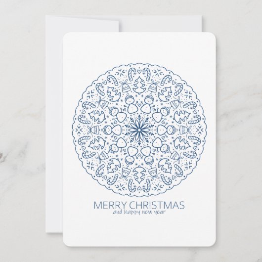 Weihnachten Niedlich Snowmen Hand Drawn Mandala (Vorderseite)