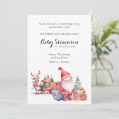 Weihnachten niedliche Aquarellsanta und Rentiere (Stehend Vorderseite)