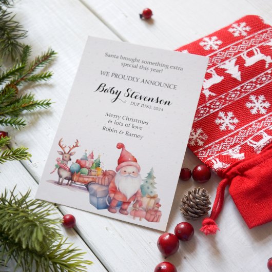 Weihnachten niedliche Aquarellsanta und Rentiere