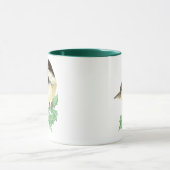 Weihnachten Niedliche Chickadee, Vogel, Holly Wild Tasse (Zentrum)