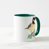 Weihnachten Niedliche Chickadee, Vogel, Holly Wild Tasse (VorderseiteRechts)