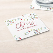 Weihnachten Niedliche einfache, farbige String-Lic Rechteckiger Pappuntersetzer (angewinkelt)