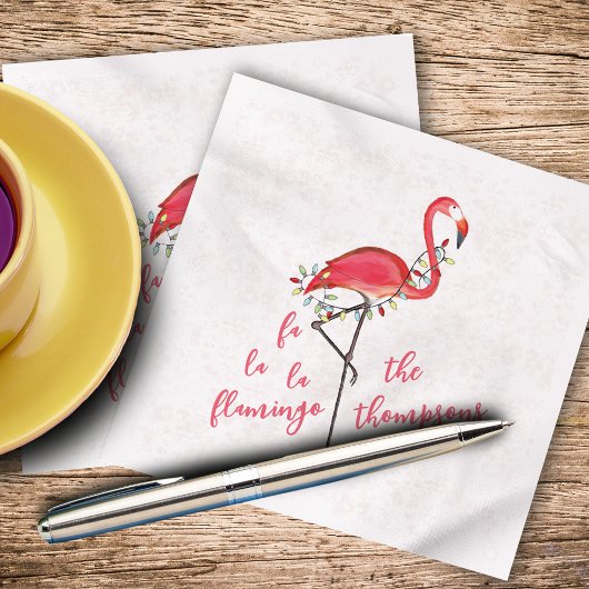 Weihnachten Niedliche Flamingo String Lights Napo Serviette