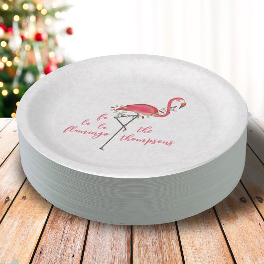 Weihnachten Niedliche Flamingo String Lights Pappteller