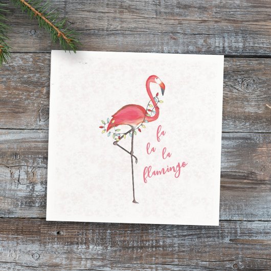 Weihnachten Niedliche Flamingo String Lights Serviette