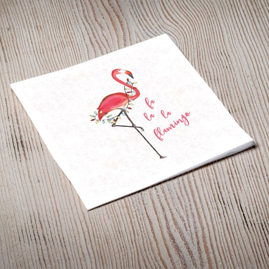 Weihnachten Niedliche Flamingo String Lights Serviette