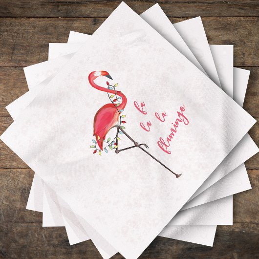 Weihnachten Niedliche Flamingo String Lights Serviette