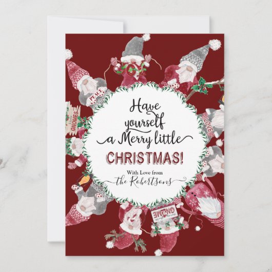 Weihnachten Niedliche Gnomes Liebe Joy Peace Fotog (Vorderseite)