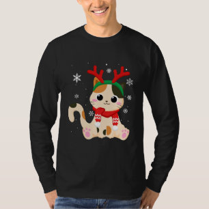 Weihnachten Niedliche Katzenrentier Antler für Fra T-Shirt