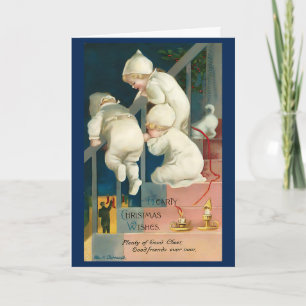 Weihnachten Niedliche Kinder der 40er Jahre Karte