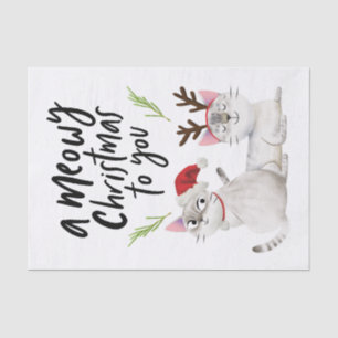 Weihnachten Niedliche Kitty Cat Typografie Seidenpapier