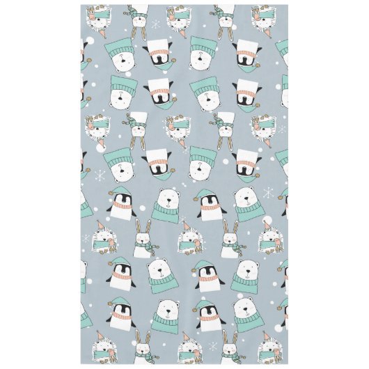 Weihnachten Niedliche moderne Tiere Tischdecke (Vorderseite)