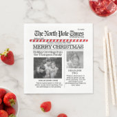 Weihnachten Niedliche Nordpol-Zeit Whimsisches Fot Serviette (Beispiel)