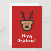 Weihnachten, Niedliche Rentiere Feiertagskarte (Vorne/Hinten)