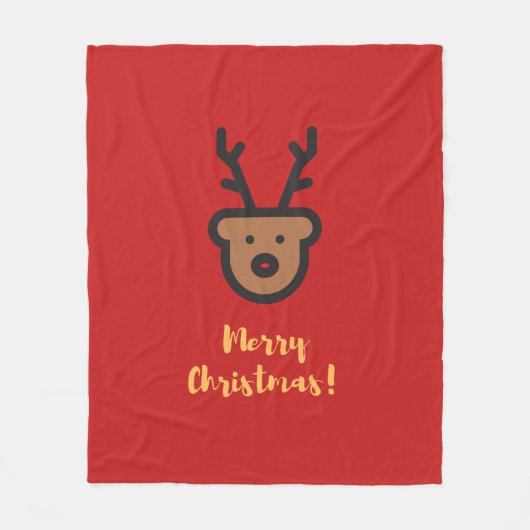 Weihnachten, Niedliche Rentiere Fleecedecke (Vorderseite)