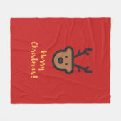 Weihnachten, Niedliche Rentiere Fleecedecke (Vorderseite (Horizontal))