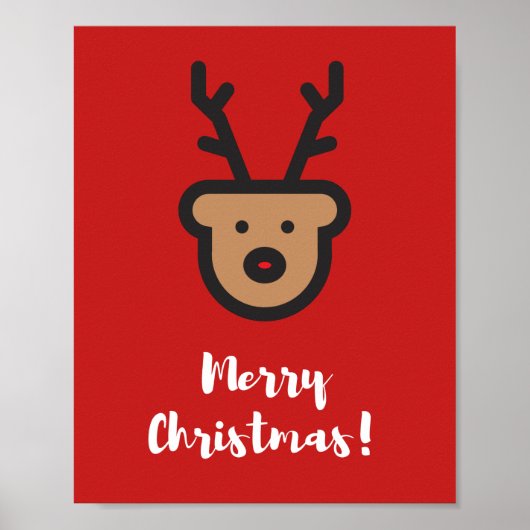 Weihnachten, Niedliche Rentiere Poster (Vorne)