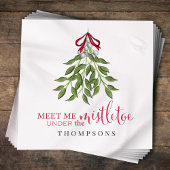 Weihnachten Niedliche Wasserfarbengrün Mistletoe Serviette