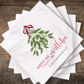 Weihnachten Niedliche Wasserfarbengrün Mistletoe Serviette