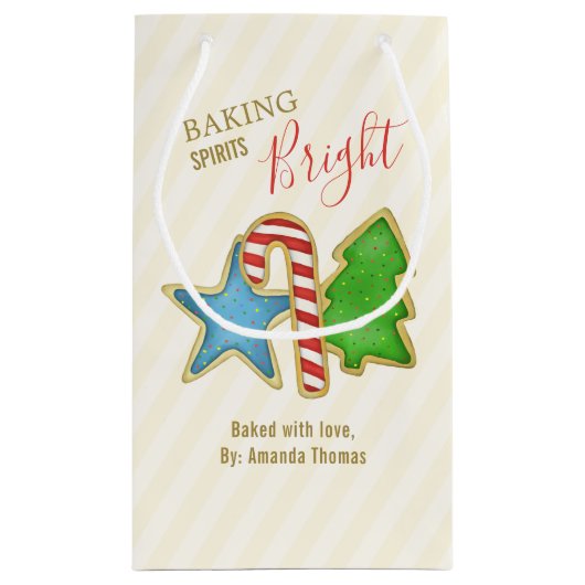 Weihnachten Niedliche Whimsical Cookie Cutouts Kleine Geschenktüte (Rückseite)