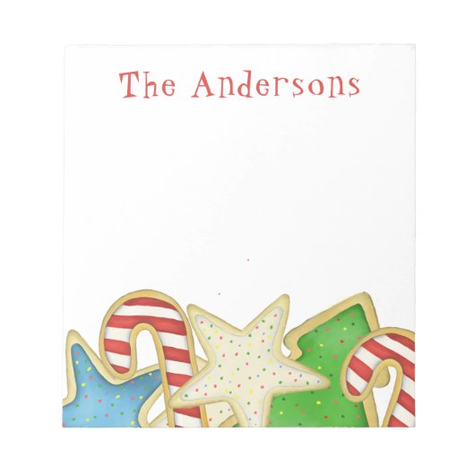 Weihnachten Niedliche Whimsical Holiday Cookies Sp Notizblock (Vorderseite)