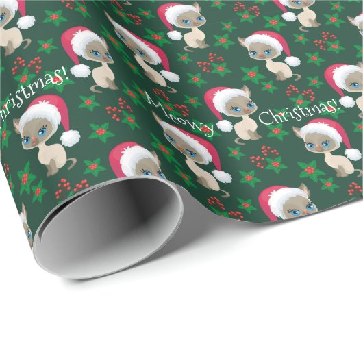 Weihnachten Niedlichen Kitten Wrapping Paper 2e Geschenkpapier (Rolleneckpunkt)