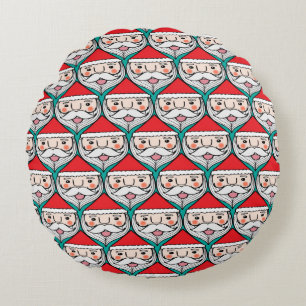 Weihnachten niedlichen santa Claus lächeln Gesicht Rundes Kissen