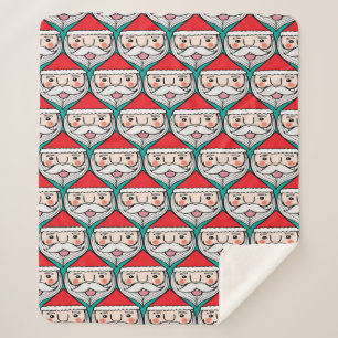 Weihnachten niedlichen santa Claus lächeln Gesicht Sherpadecke
