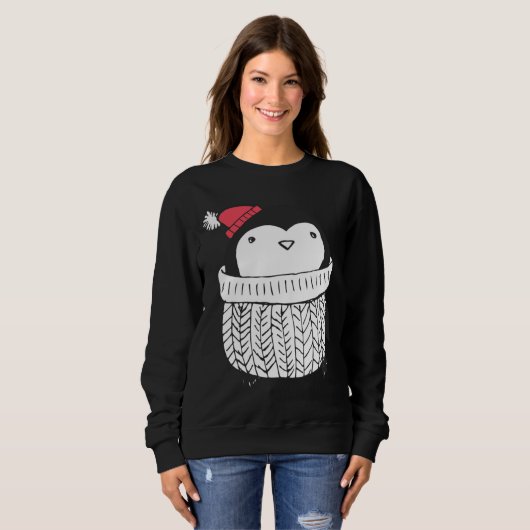 Weihnachten Niedlicher Baby Pinguin in Turtleneck Sweatshirt (Vorne ganz)