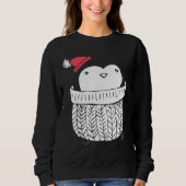 Weihnachten Niedlicher Baby Pinguin in Turtleneck Sweatshirt (Vorderseite)