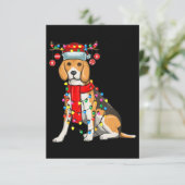Weihnachten Niedlicher Beagle Hund Weihnachtslicht RSVP Karte (Stehend Vorderseite)