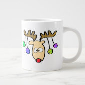 Weihnachten Niedlicher Cartoon Red Nose Reindeer Jumbo-Tasse (Rechts)