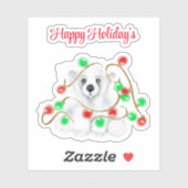 Weihnachten niedlicher Eisbärenkuchen, Weihbärchen Aufkleber (Blatt)