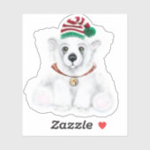 Weihnachten niedlicher Eisbärenkuchen, Weihbärchen Aufkleber (Blatt)