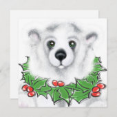 Weihnachten niedlicher Eisbärenkuchen, Weihbärchen Einladung (Vorne/Hinten)