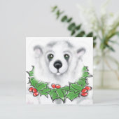 Weihnachten niedlicher Eisbärenkuchen, Weihbärchen Einladung (Stehend Vorderseite)