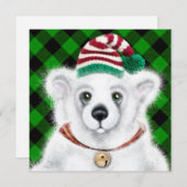 Weihnachten niedlicher Eisbärenkuchen, Weihbärchen Einladung (Vorne/Hinten)