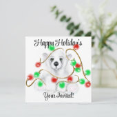 Weihnachten niedlicher Eisbärenkuchen, Weihbärchen Einladung (Stehend Vorderseite)