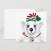 Weihnachten niedlicher Eisbärenkuchen, Weihbärchen Einladung (Vorne/Hinten)