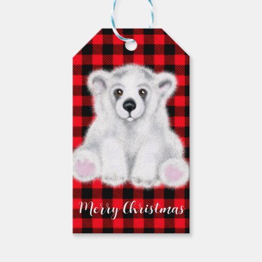 Weihnachten niedlicher Eisbärenkuchen, Weihbärchen Geschenkanhänger (Vorderseite)