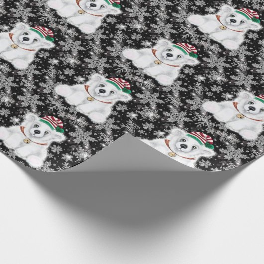 Weihnachten niedlicher Eisbärenkuchen, Weihbärchen Geschenkpapier (Ecke)