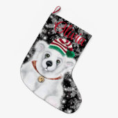 Weihnachten niedlicher Eisbärenkuchen, Weihbärchen Großer Weihnachtsstrumpf (Vorderansicht (hängend))