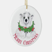 Weihnachten niedlicher Eisbärenkuchen, Weihbärchen Keramik Ornament (Rechts)
