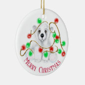 Weihnachten niedlicher Eisbärenkuchen, Weihbärchen Keramik Ornament (Rechts)