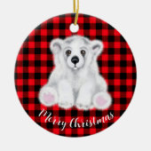 Weihnachten niedlicher Eisbärenkuchen, Weihbärchen Keramik Ornament (Vorne)