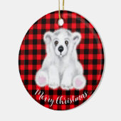 Weihnachten niedlicher Eisbärenkuchen, Weihbärchen Keramik Ornament (Links)